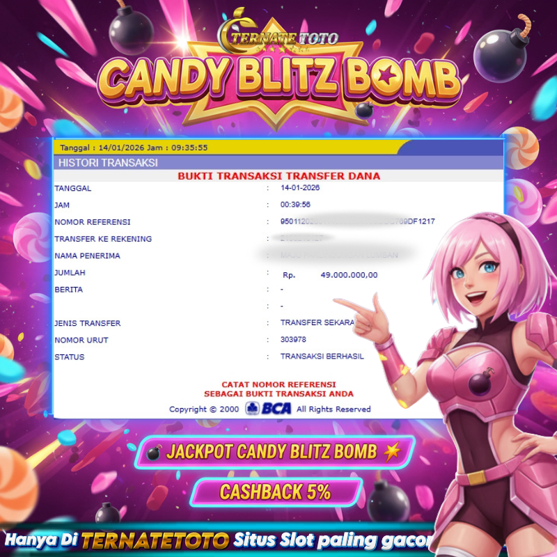 TERNATETOTO - CANDY BLITZ BOMBS Rp. 49,000,000,-
